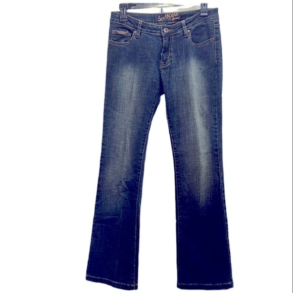 Southpole Dark Wash Blue Denim Flare Bootcut Jeans Size 5 - Picture 1 of 16